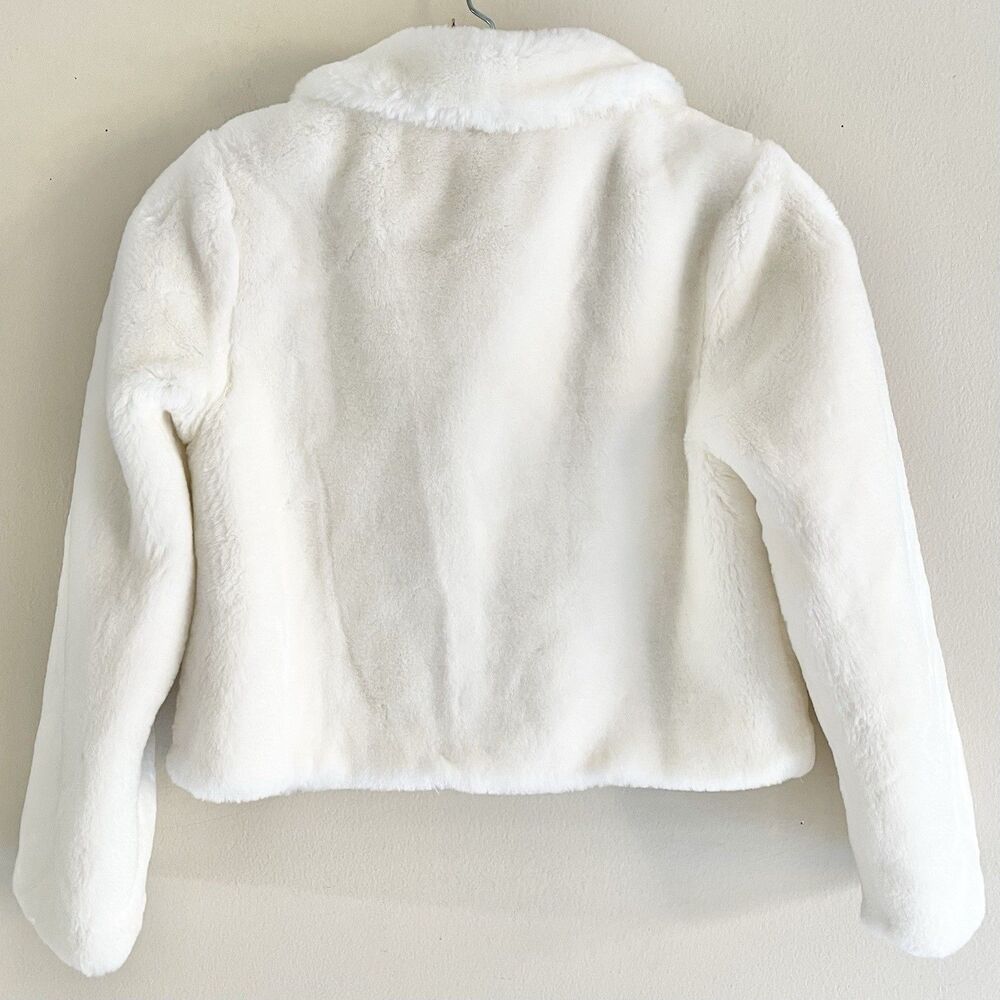 Gymboree Cream White Faux Fur Shrug Size 7/8 M Coat Fancy Dressed Up Jacket - Picture 3 of 8